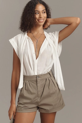 Pistola Felix High-Rise Pleated Shorts | Anthropologie (US)