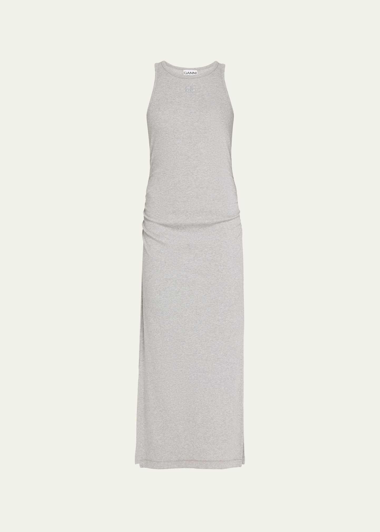 Ganni Organic Cotton Rib Long Tank Dress | Bergdorf Goodman