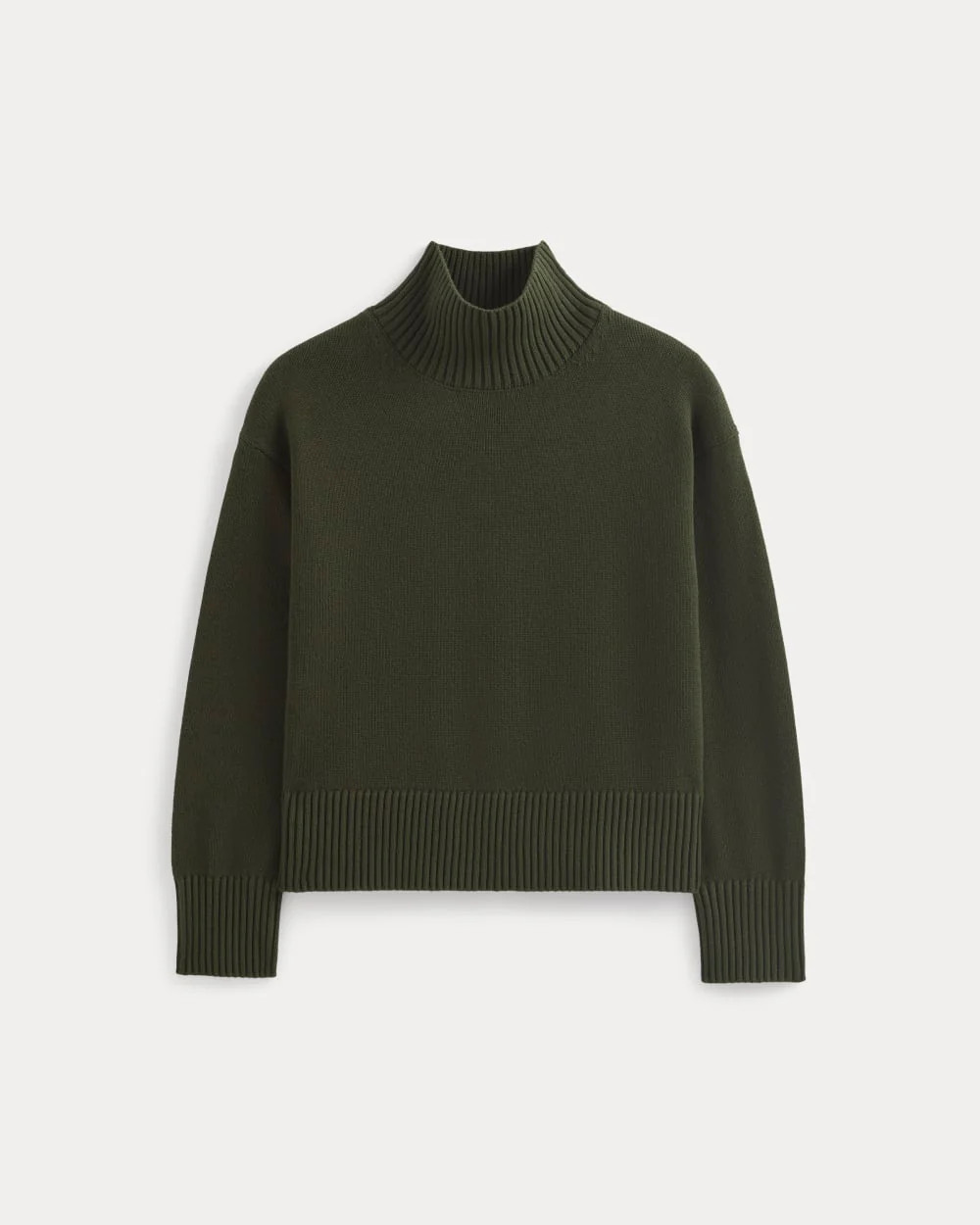 The Boxy Turtleneck in Everyday Cotton | Dark Green | Everlane