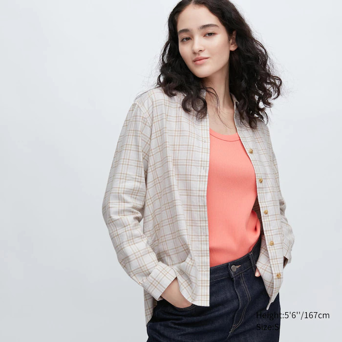 Soft Brushed Checked Long-Sleeve Shirt | UNIQLO (US)