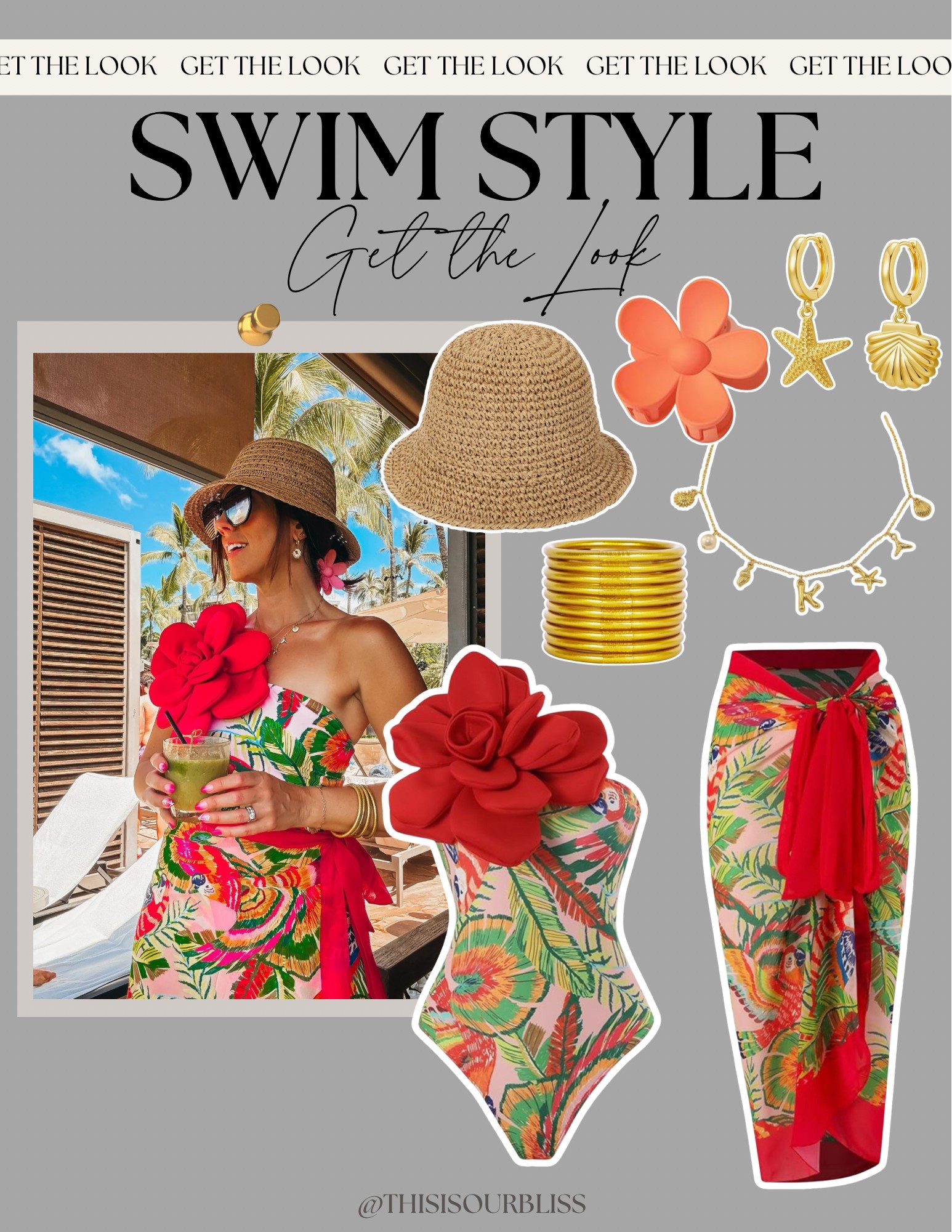 This floral one-piece + sarong combo is giving major island energy and I’m here for it. Add a woven bucket hat, gold accessories, and tropical earrings for the ultimate poolside glam look!

#LTKStyleTip #LTKSwim