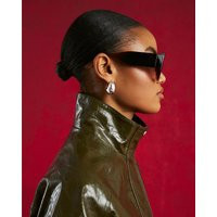 River Island Womens Green Faux Leather Funnel Neck Bomber Jacket | River Island UK & IE