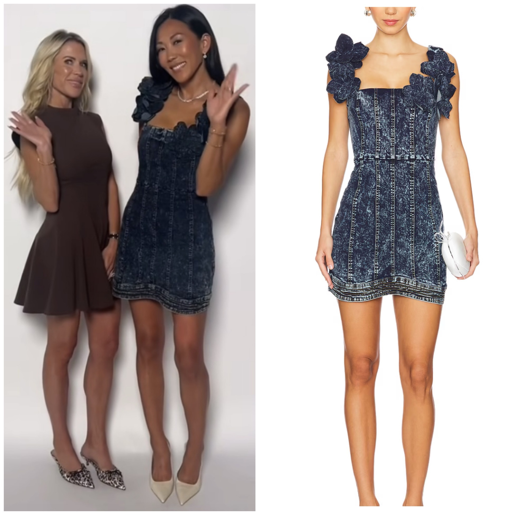 Katie Ginella’s Denim Rosette Dress 📸 = @elizabethlynnvargas