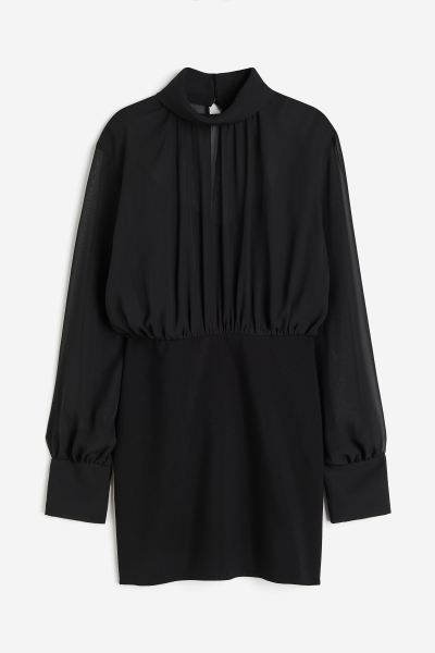 Stand-up Collar Dress - Black - Ladies | H&M US | H&M (US + CA)