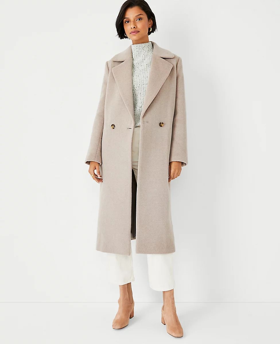 Wool Blend Double Breasted Coat | Ann Taylor (US)