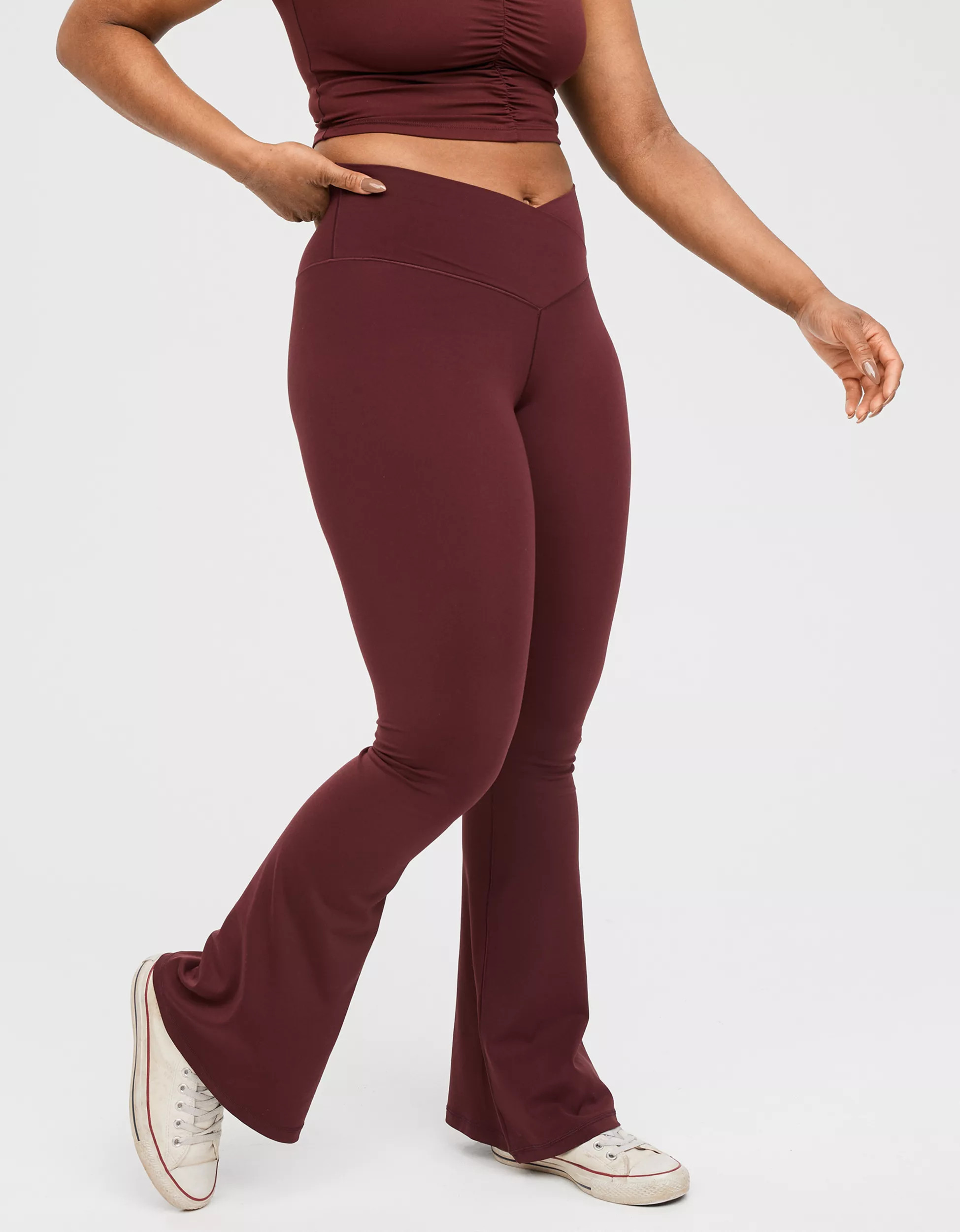 OFFLINE By Aerie Real Me High Waisted Crossover Flare Legging | Aerie