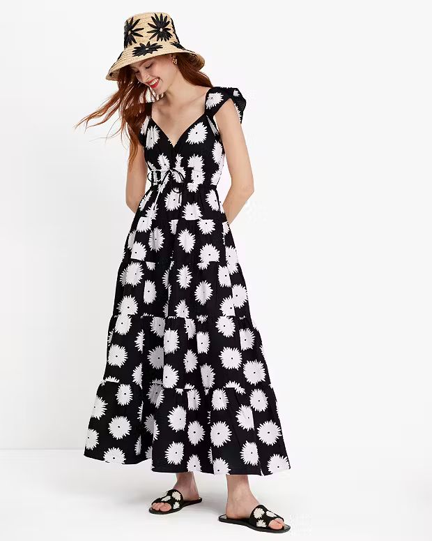 Pom pom Floral Smocked Dress | Kate Spade (US)