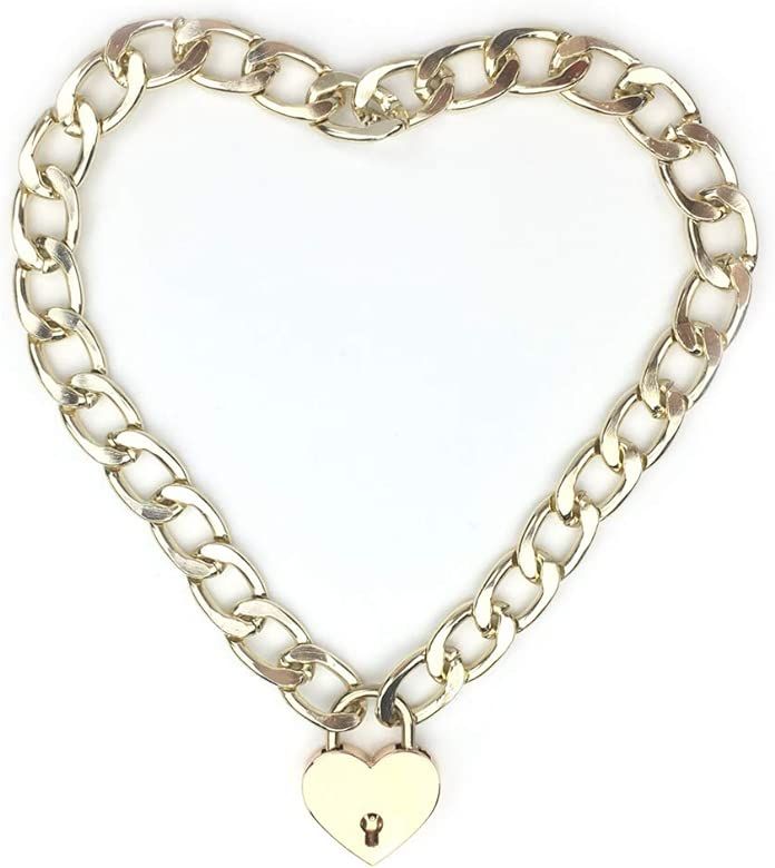 Heart Chain Necklace Collar Heart Padlock Choker for Men, Women and Pet | Amazon (US)