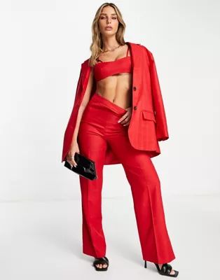 Topshop clean tailored pant in red | ASOS (Global)