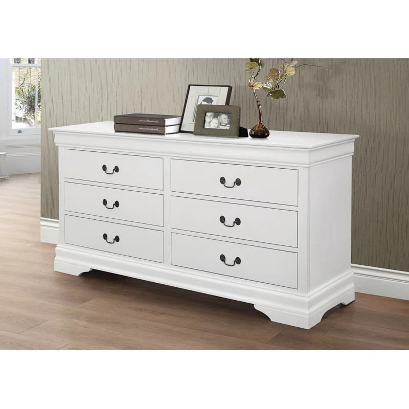 Cuinn 6 - Drawer 60.6'' W Dresser in White | Wayfair North America
