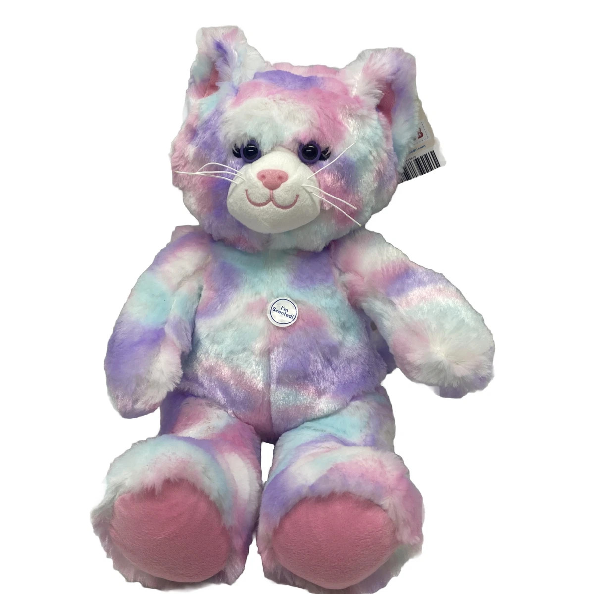NWT Build A Bear Plush Pastel Swirl Tiedye Kitty Cat Pink Purple 16" Scented  | eBay | eBay US