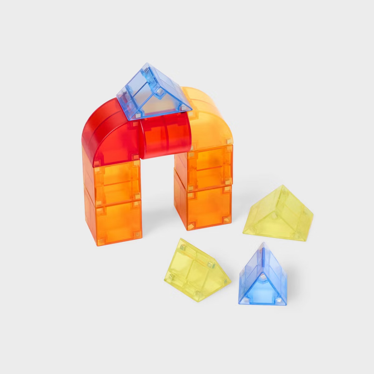 Magnetic Blocks Medium transparent Blue Tin - Gigglescape™ | Target