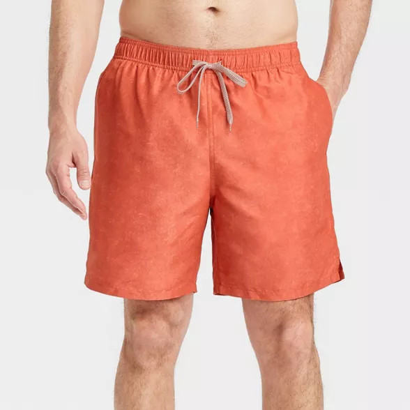 Men's 7" Swim Trunks - Goodfellow & Co™ Rust | Target