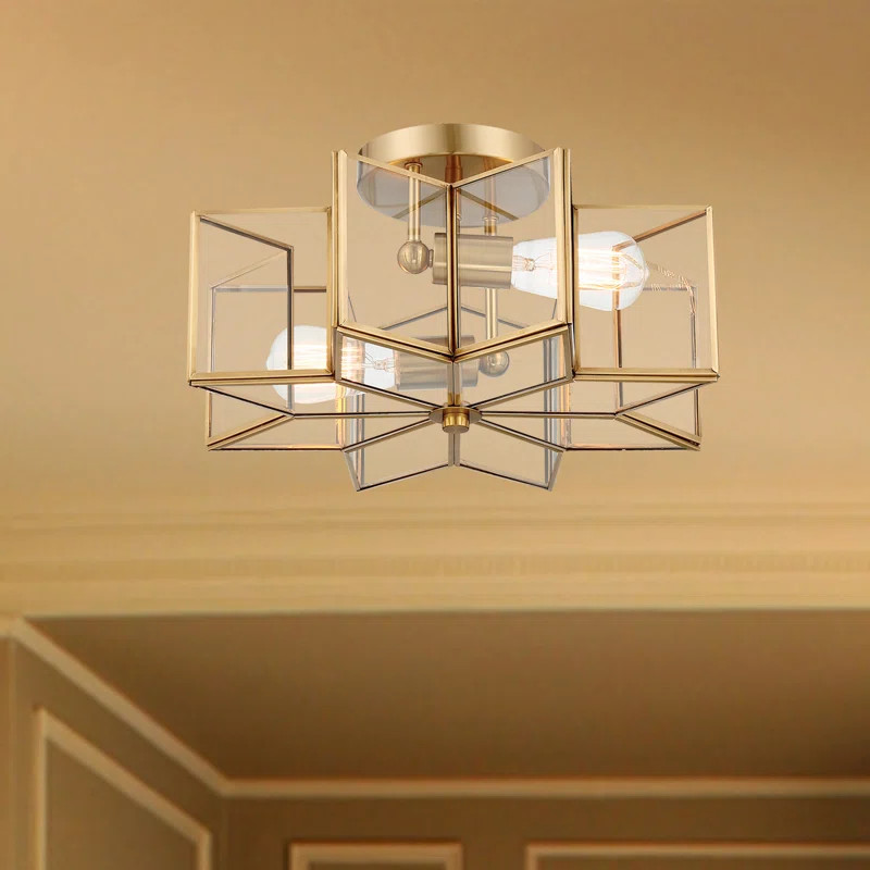 2 - Light 16.14'' Unique/Statement Star Semi Flush Mount | Wayfair North America