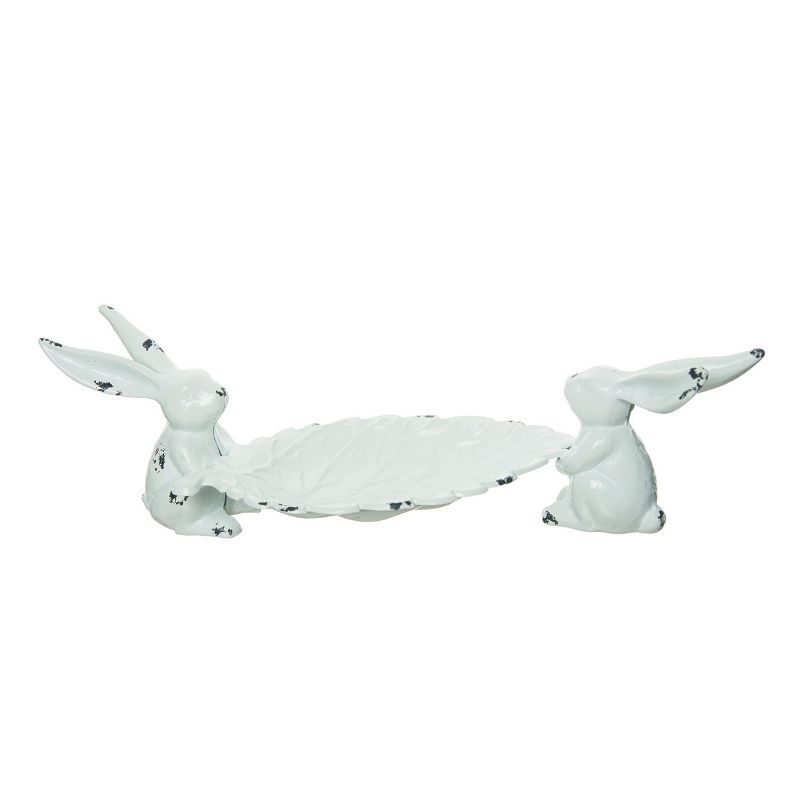 Transpac Metal 15.5 in. Multicolored Easter Bunny Tray Decor | Target