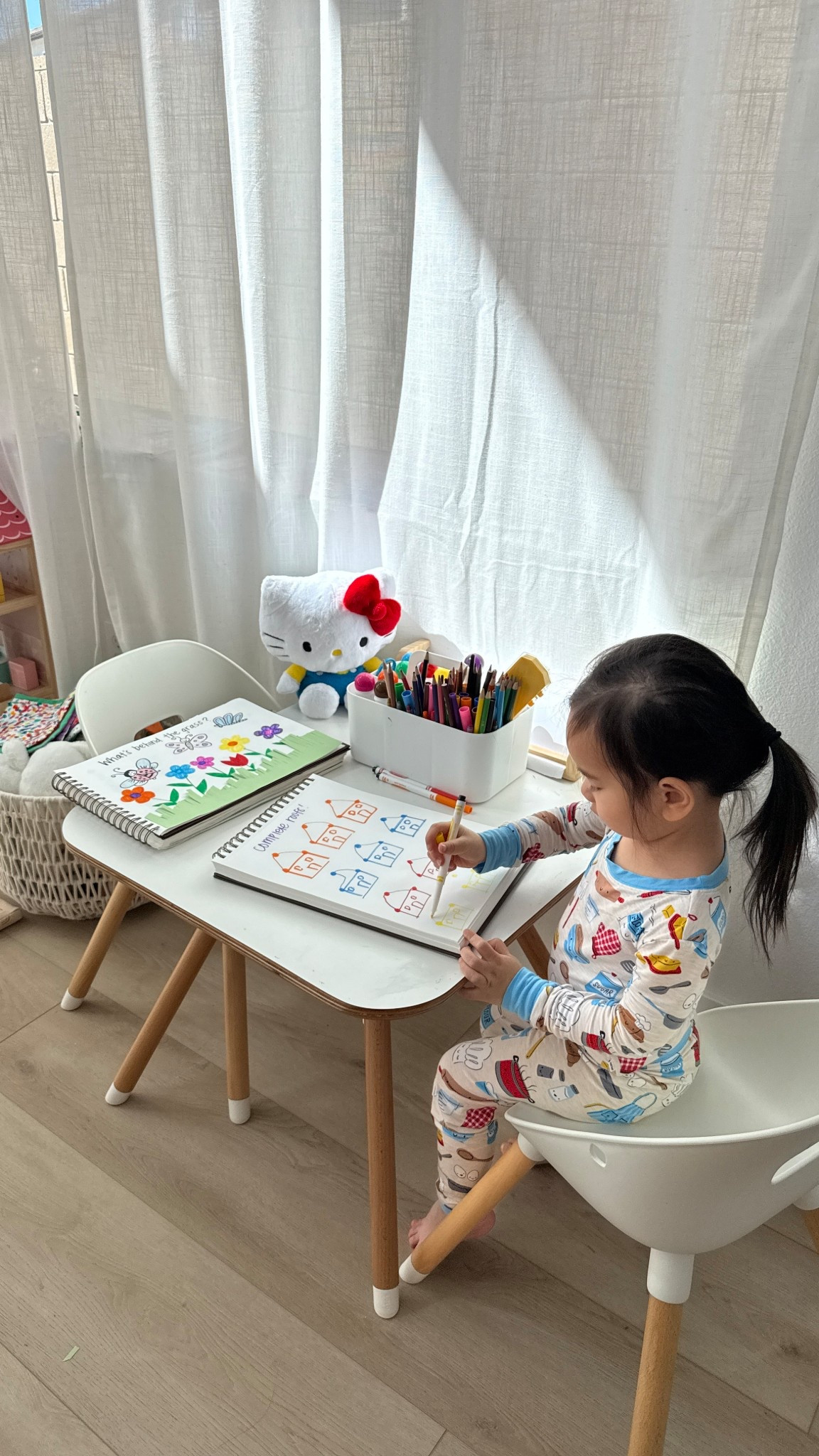 learning workbook time! learning and craft time can be simple with just a sketchbook, markers/crayons and paper! #toddlerlearning #toddlermom #homeschool #toddleractivities 

#LTKmorningroutine #LTKdayinmylife #LTKKids