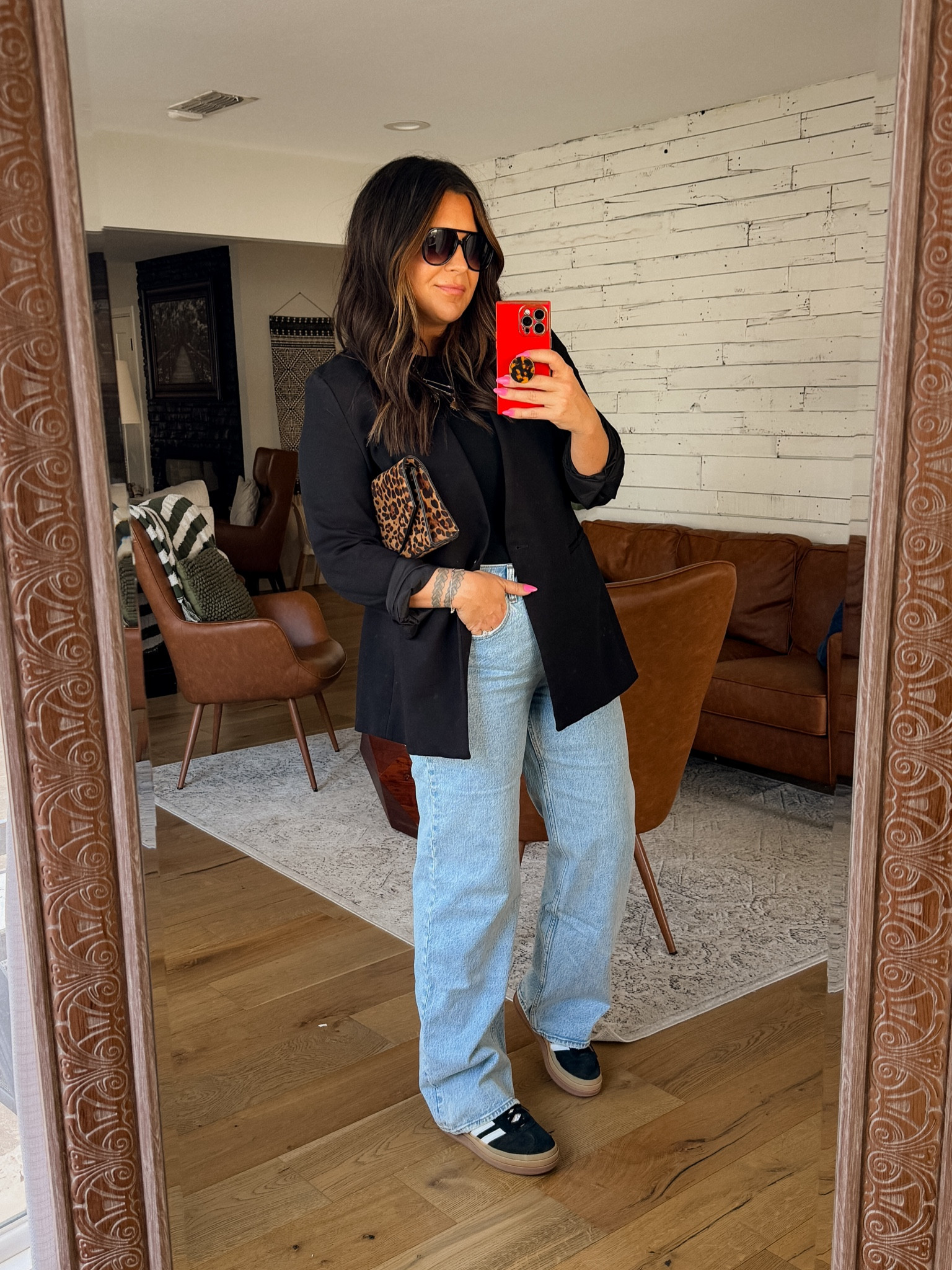 Denim is 20% off with code: AFTLTK
Blazer is 10% off with code: BWCXSPANX (wearing an XL
TEE: XL
Sneakers: TTS

#LTKfindsunder50 #LTKSpringSale #LTKmidsize