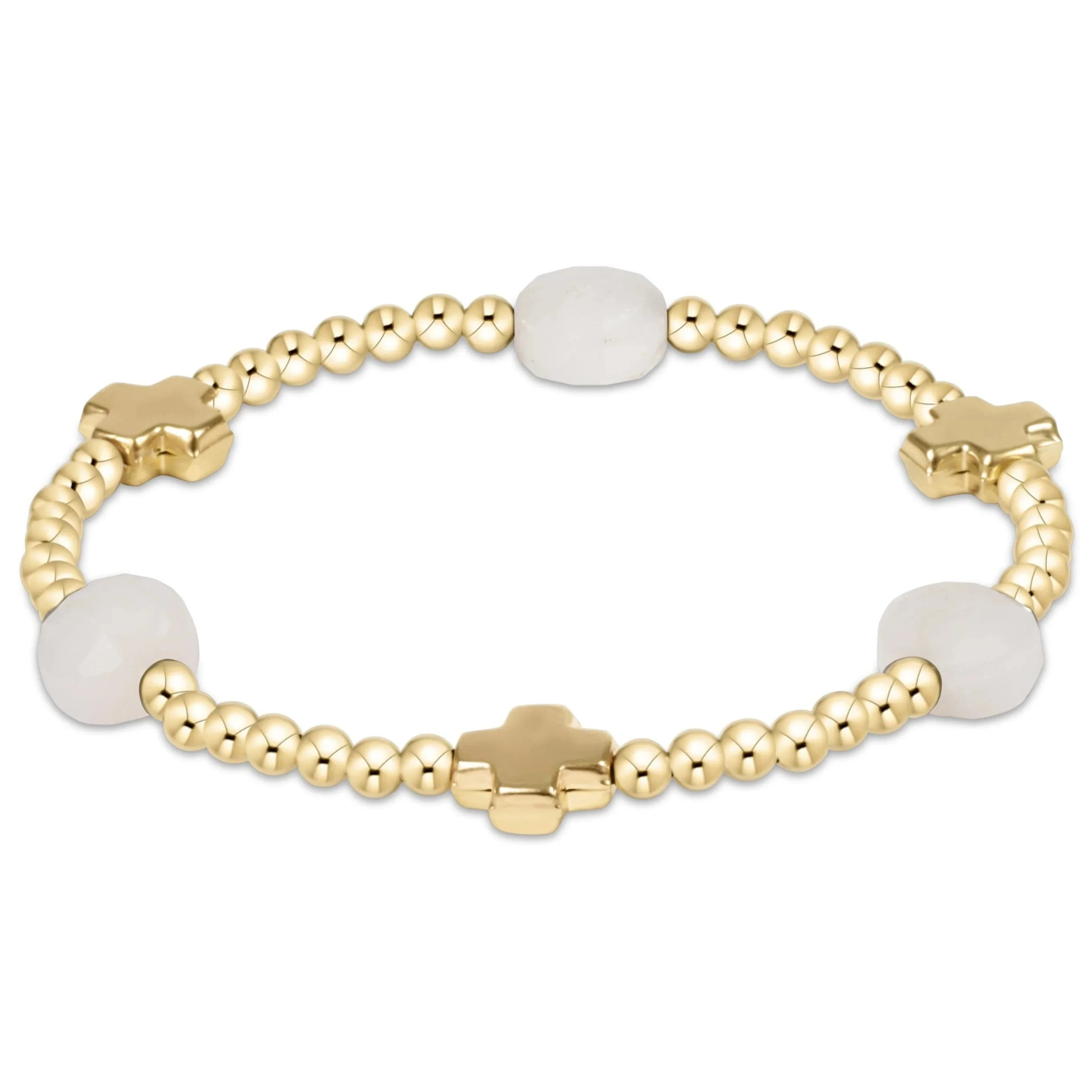 Signature Cross Admire Pattern 3mm Bead Bracelets - Gemstones | The Horseshoe Crab