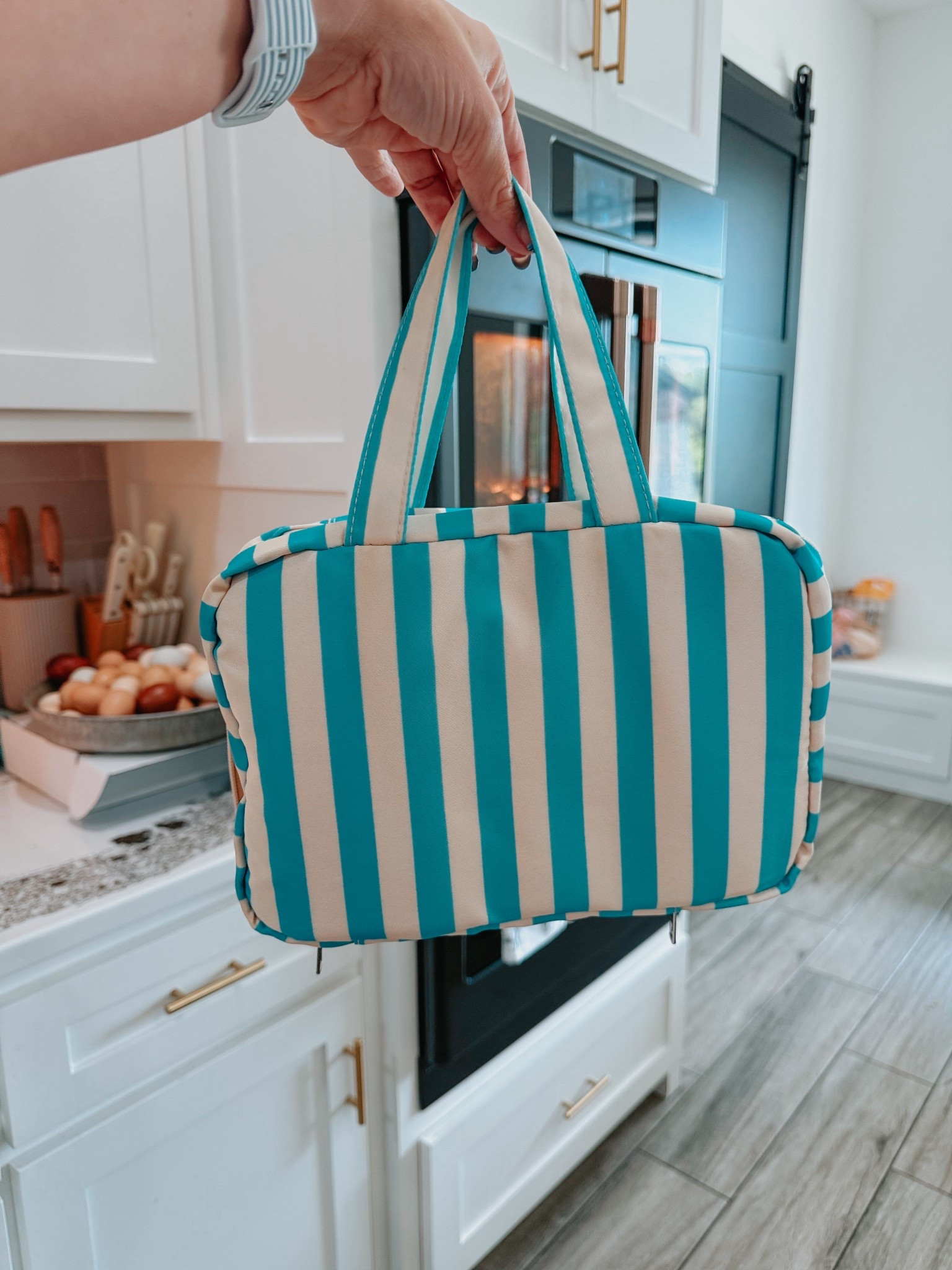 Seriously, so cute and perfect for all of your travel needs. Under 20 bucks on Amazon.

Great to fit and carry on bags on the airplane because they don’t take up too much room.

￼ Toiletry Bag for Women Travel Water-resistant Cosmetic Bag Fashion Stripes Makeup Bag with Hanging Hook Preppy for Store Toiletries Cosmetic Accessories Large Capacity Blue

#LTKTravel #LTKHome #LTKmomlife