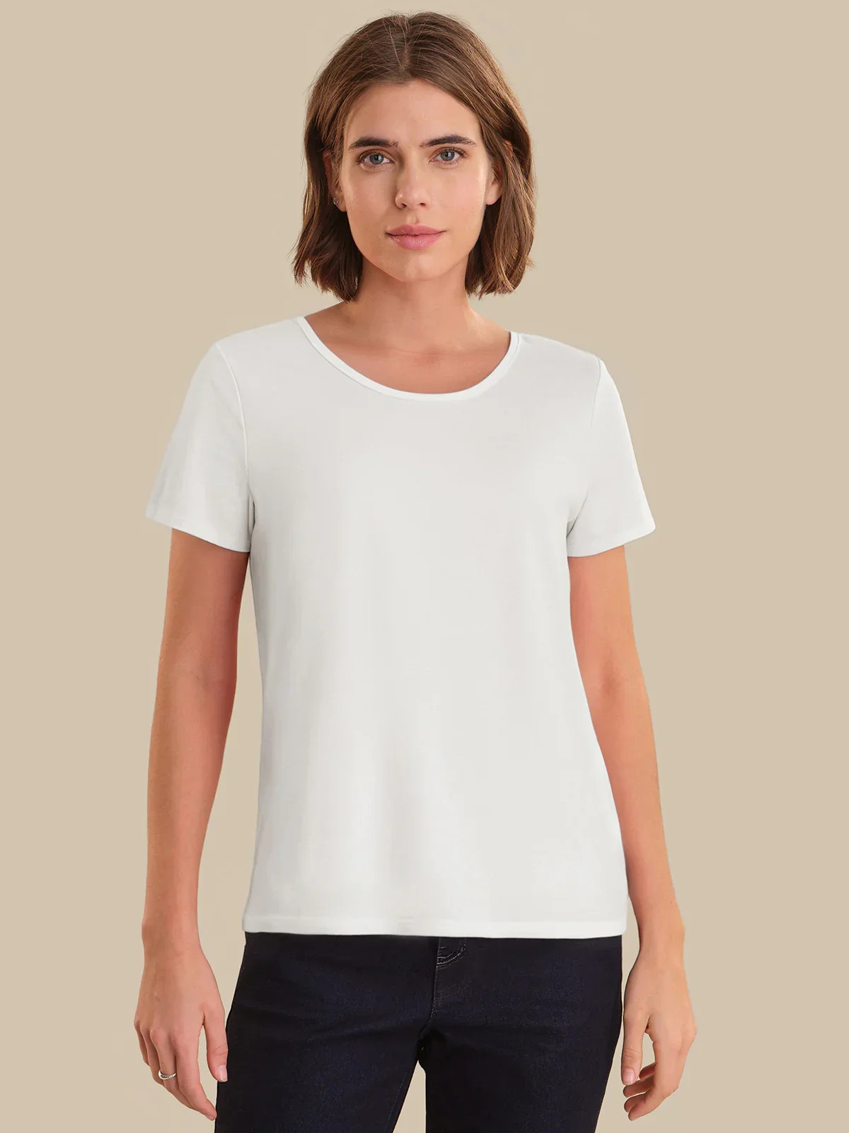 Scoop Neck Tee – Bleached White | 89th & Madison | 89th + Madison