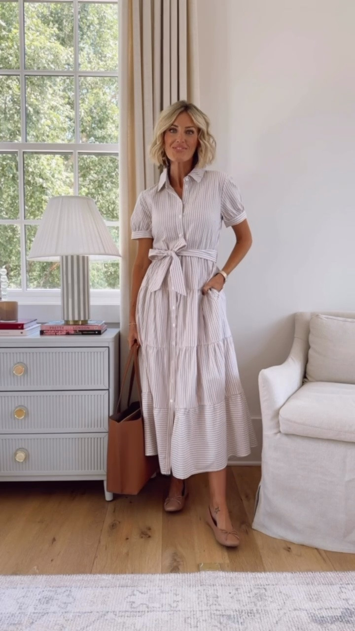 For my ladies looking for a feminine and affordable workwear look, this is for you! I can’t believe this dress is Amazon! Wearing XS

Loverly grey, striped tiered dress, tie waist striped midi dress, casual everyday outfit, workwear summer fall, easy flattering dress women, affordable Amazon fashion finds

#LTKSeasonal #LTKWorkwear
