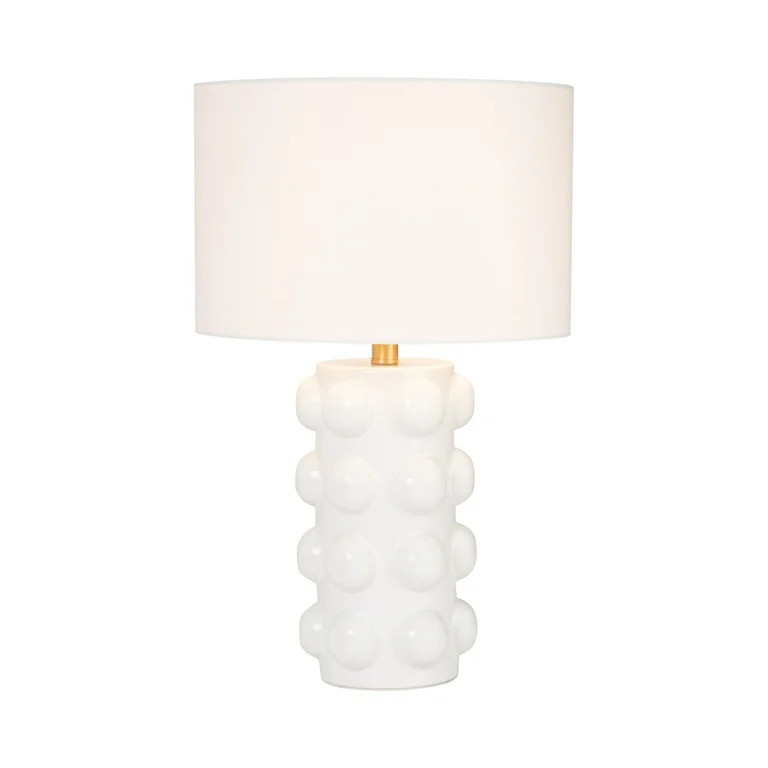 Sagebrook Home Neutral Textured Ceramic 22" Bubble Table Lamp, White , Cylinder | Walmart (US)