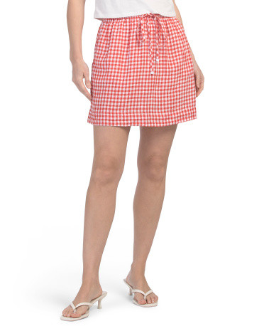 Drawstring Plaid Skort | TJ Maxx