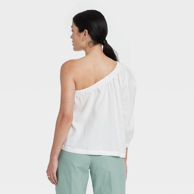 Women's Puff Long Sleeve One Shoulder Top - A New Day™ | Target