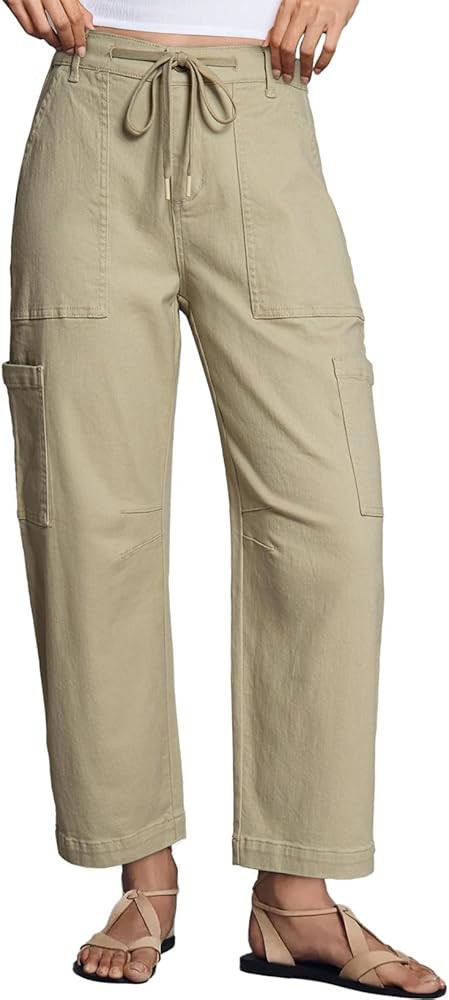 Dokotoo Jeans for Women Casual High Waisted Straight Wide Leg Pants Loose Cargo Denim Pants with ... | Amazon (US)