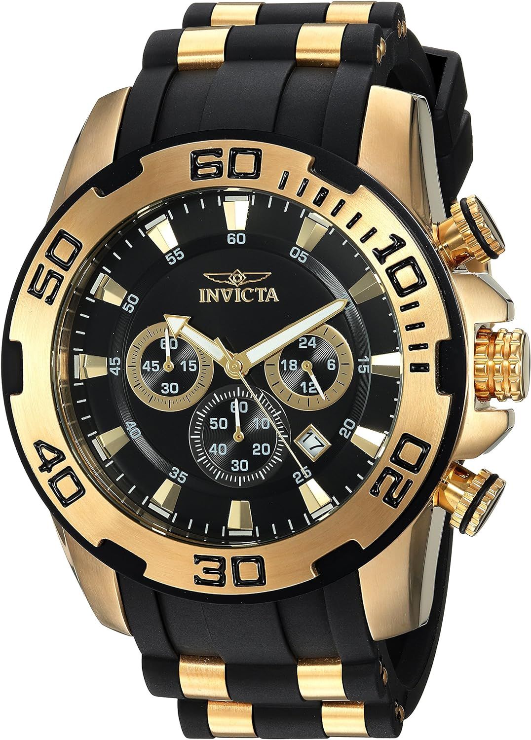 Invicta Men's Pro Diver Stainless Steel Quartz Watch with Silicone Strap, Black, 25 (Model: 22340... | Amazon (US)