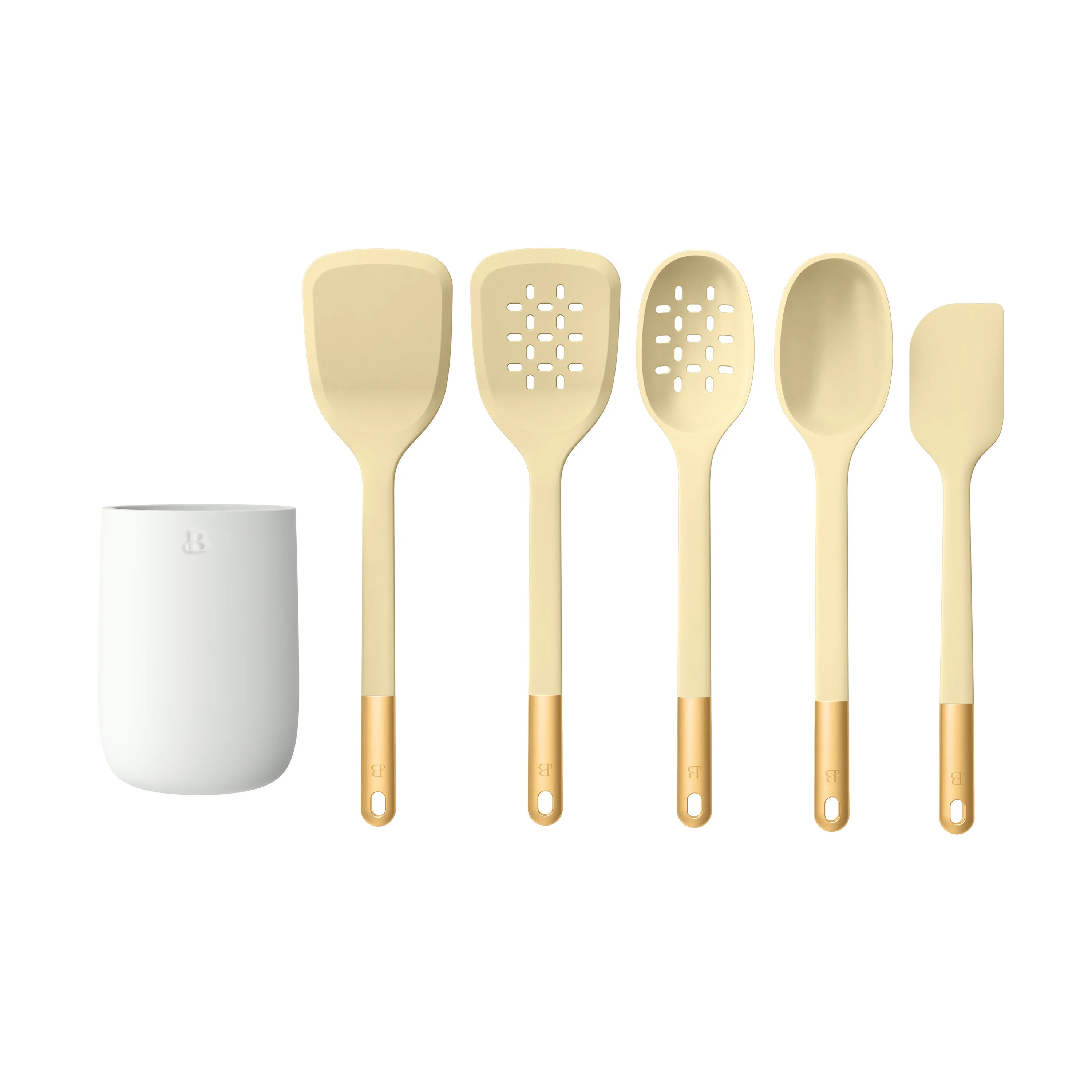 Beautiful 6-Piece Silicone Kitchen Tool Set with Ceramic Crock. Buttercream by Drew Barrymore | Walmart (US)