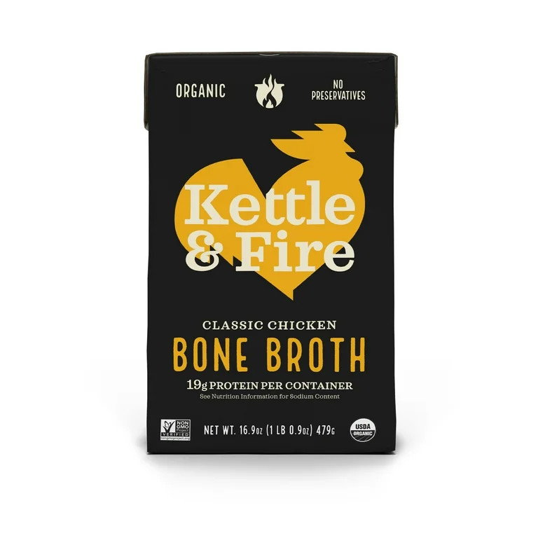 Kettle & Fire Chicken Bone Broth, 16.9oz | Walmart (US)
