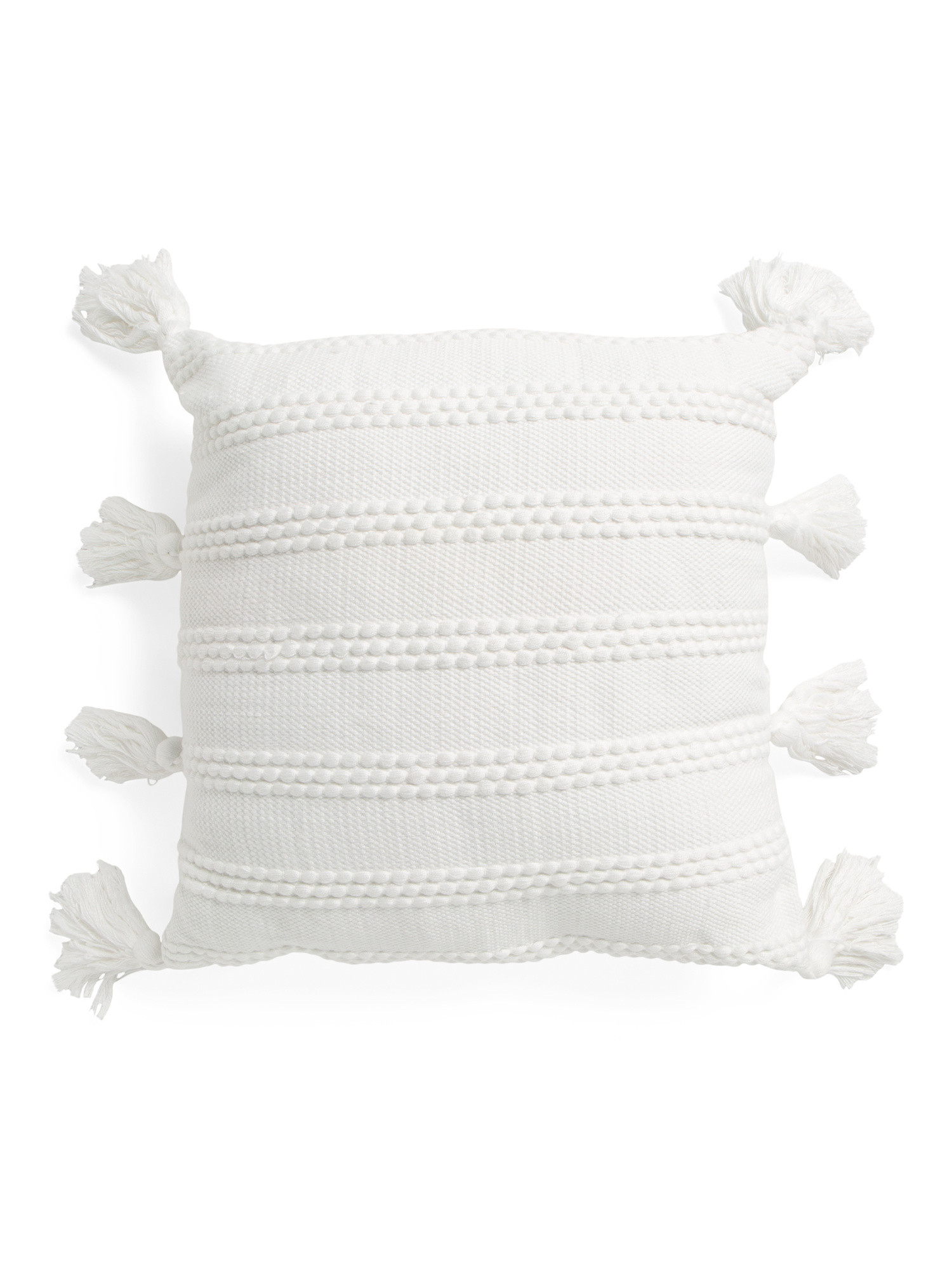 18x18 Indoor Outdoor Pillow With Tassels | TJ Maxx