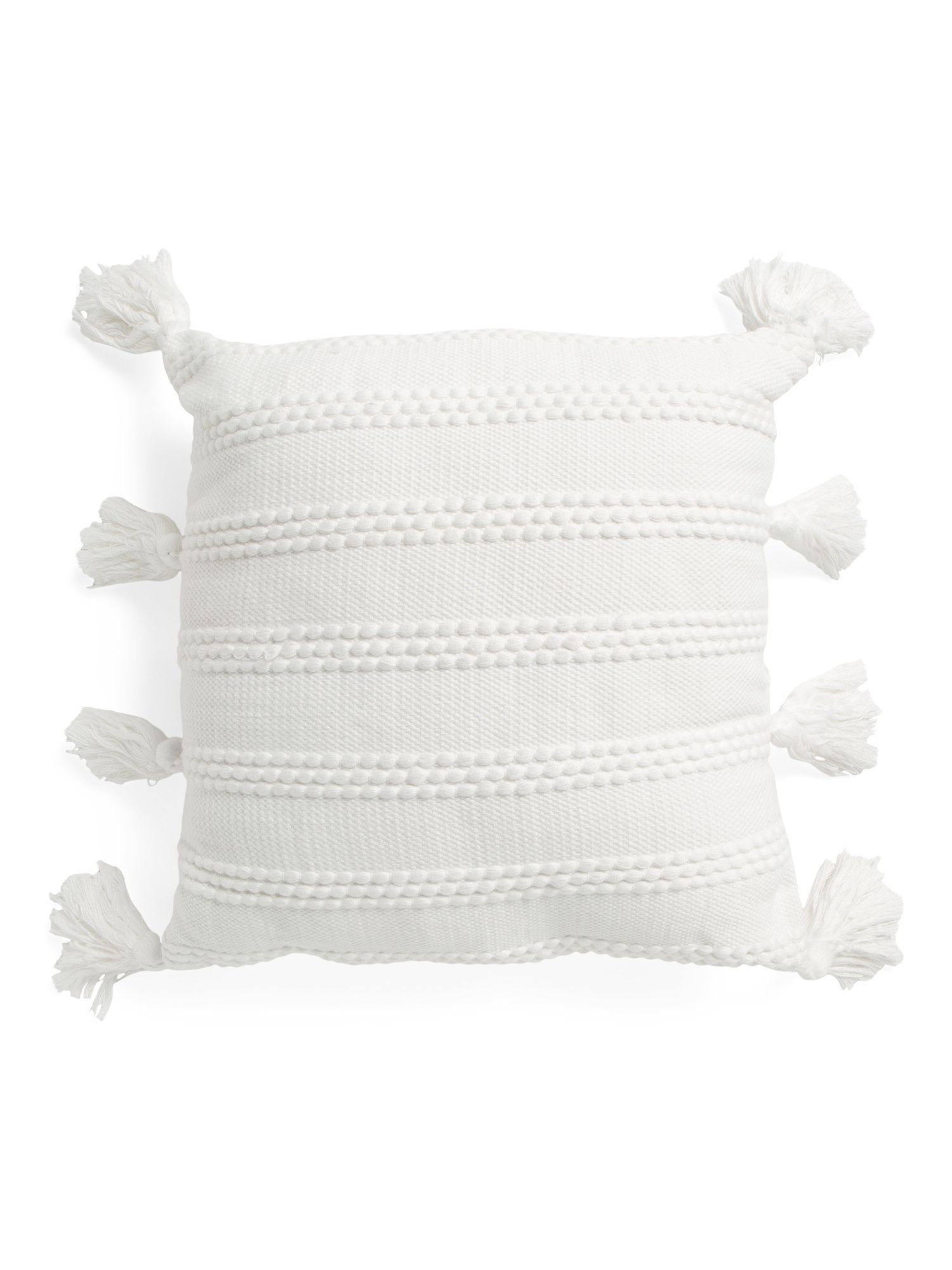 18x18 Indoor Outdoor Pillow With Tassels | TJ Maxx