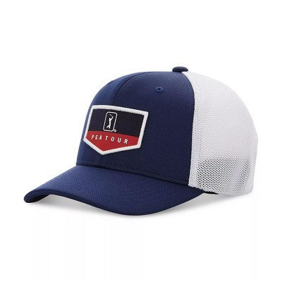 PGA Tour Americana Trucker Adjustable Golf Hat Cap - Peacoat | Target