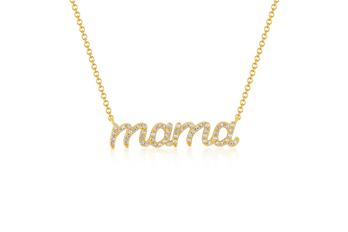 Diamond Script Mama Necklace | EF Collection