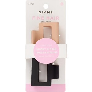 Gimme Beauty Fine Hair Rectangular Claw Clips, Black and Blonde, 2ct | CVS Health
