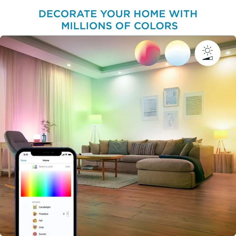 Philips Smart Wi-Fi Connected LED 65-Watt BR40 Flood Light Bulb, Frosted Color, Dimmable, 110º B... | Walmart (US)