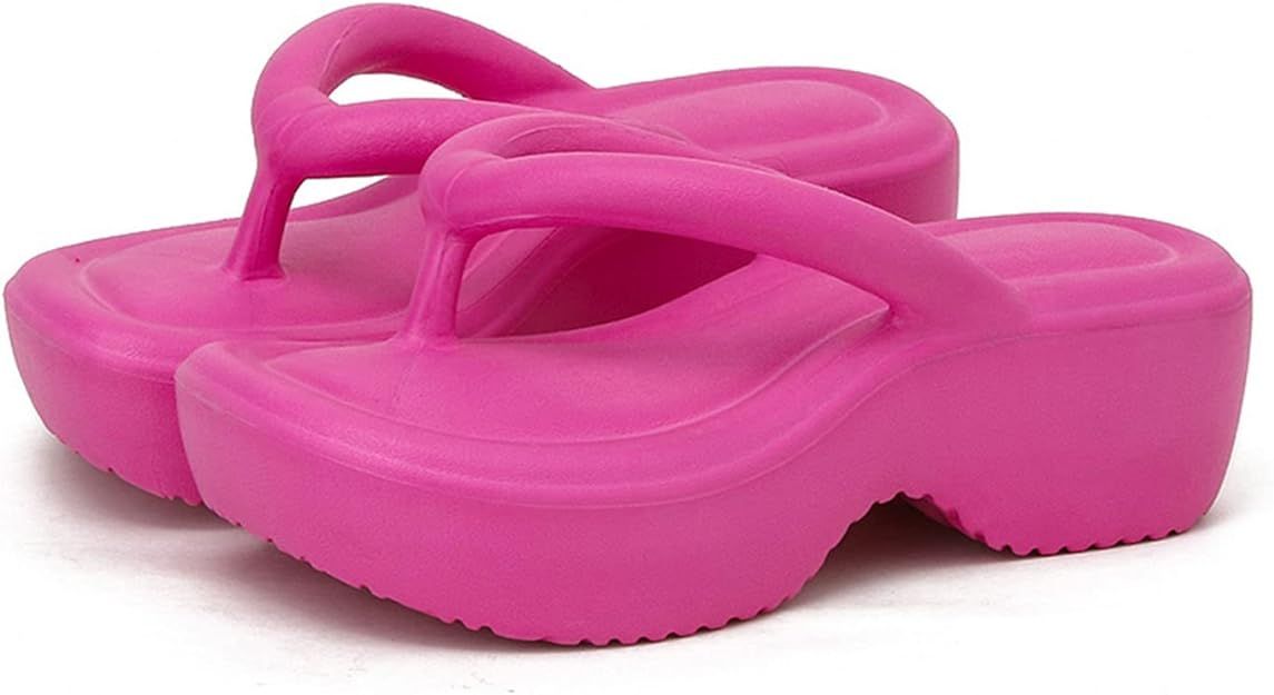 Women's Platform Flip Flop with Arch Support Casual Comfortable Wedge Flip-Flops Summer Beach San... | Amazon (US)