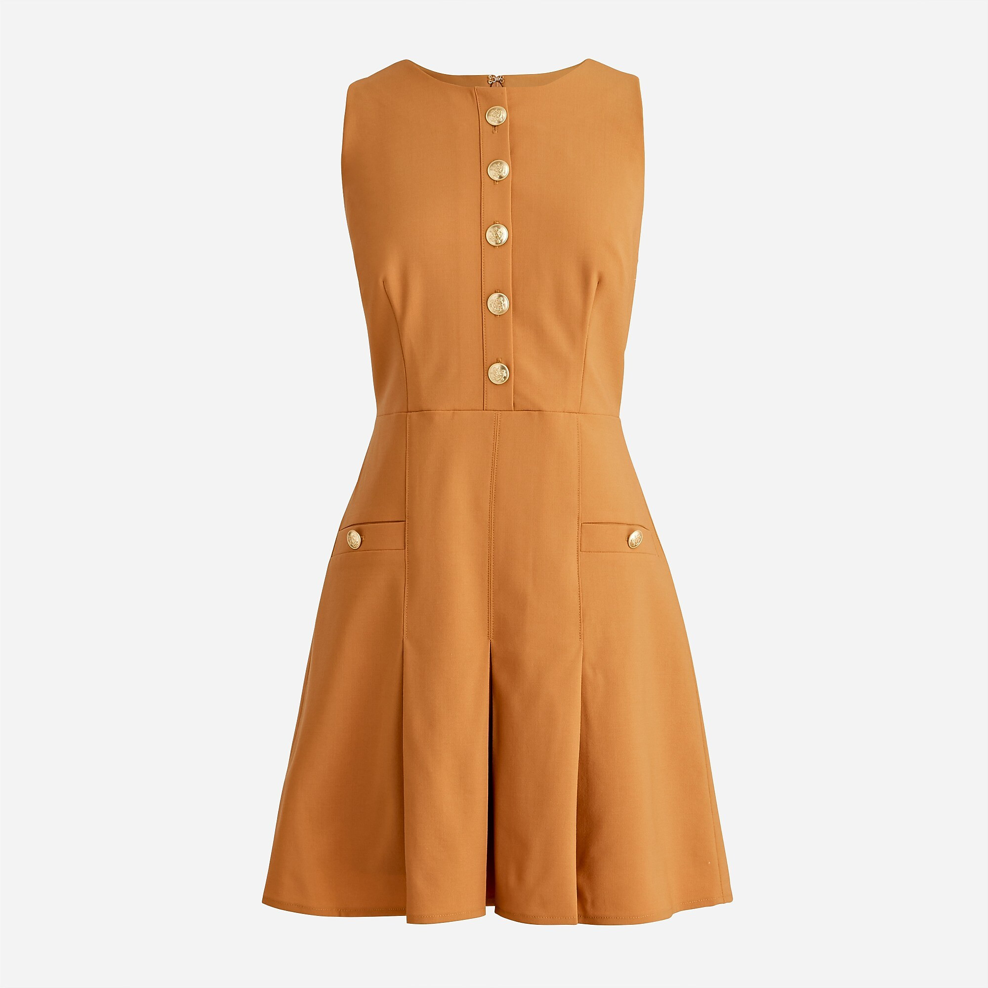 Pleated mini dress in Italian bi-stretch wool | J. Crew US