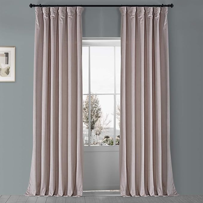HPD Half Price Drapes VPYC-161207-96 Plush Velvet Curtain (1 Panel), 50 X 96, Ballet Pink | Amazon (US)