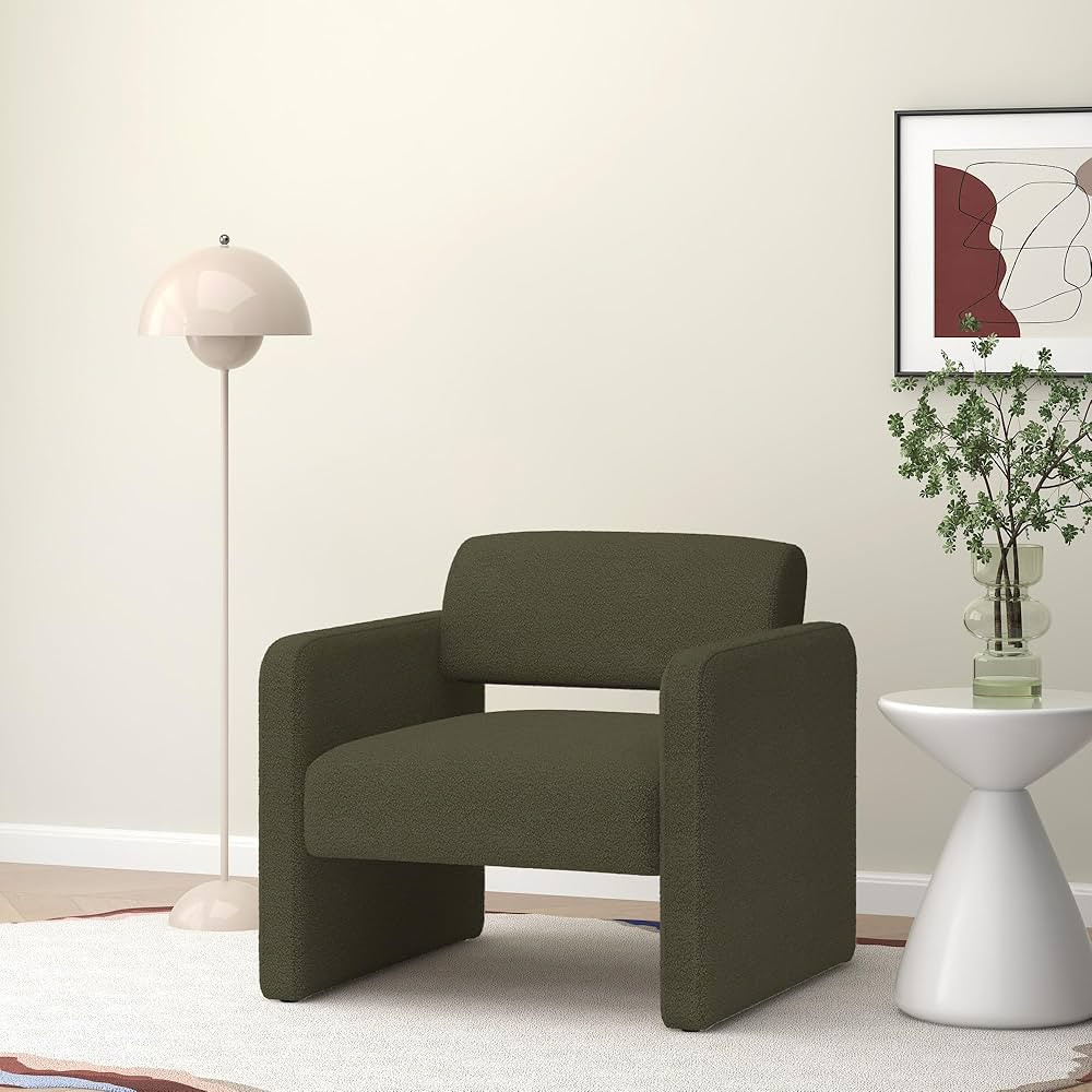 Accent Chair Teddy Velvet，Modern Armchair with Backrest, Upholstered Single Leisure Chair for L... | Amazon (US)