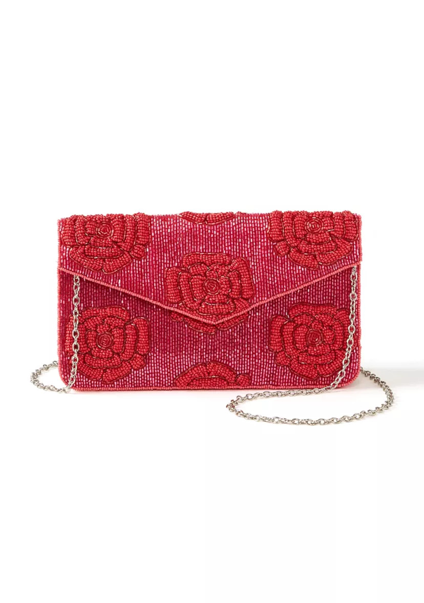 Beaded Clutch with Crossbody Strap | Belk