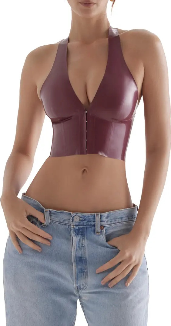 Latex Halter Crop Top | Nordstrom