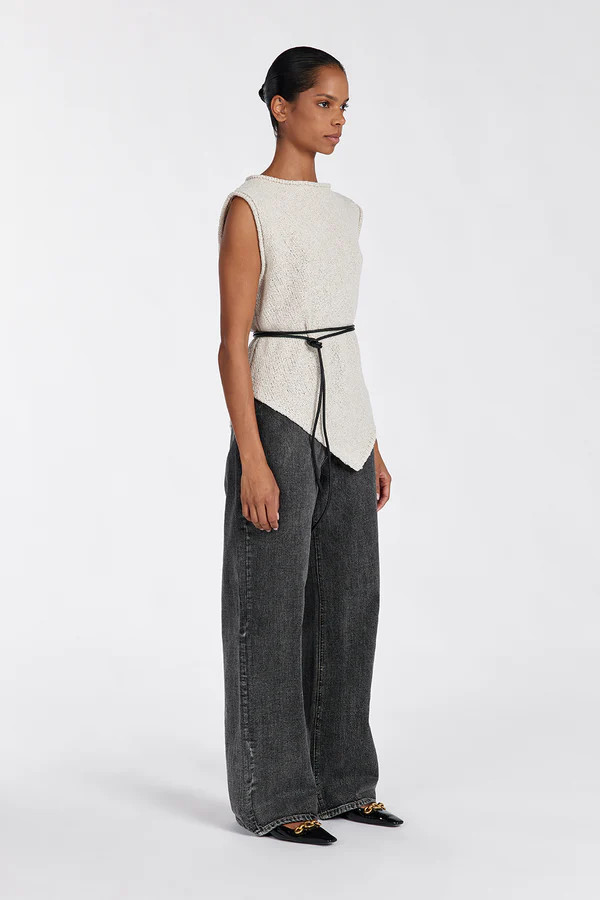 ALTHEA STONE ASYM KNIT TOP | DISSH