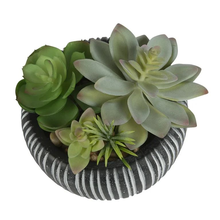 Better Homes & Gardens 4.72" H Artificial Succulent Plant in Stone Pot, Multi-Color | Walmart (US)