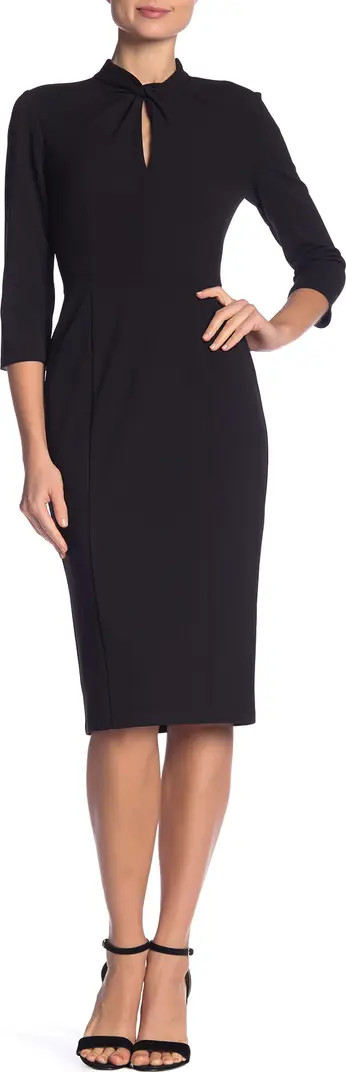Donna Morgan Crepe Three-Quarter Sleeve Sheath Dress | Nordstromrack | Nordstrom Rack