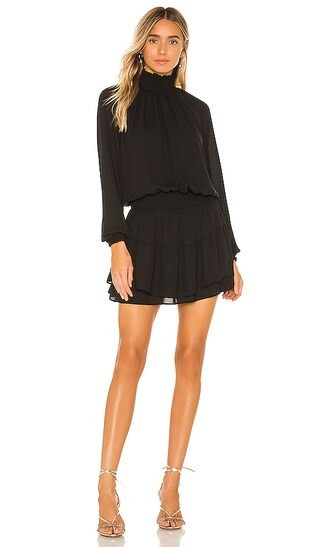 X REVOLVE Smocked Turtleneck Dress in Black | Fall Dress Dresses | Sweater Dress | Fall Outfits | Revolve Clothing (Global)