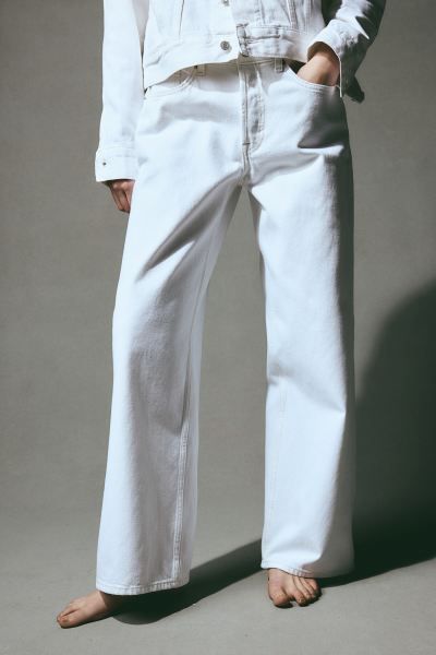 Baggy Wide Low Jeans - Weiß - Ladies | H&M AT | H&M (DE, AT, CH, DK, NL, NO, FI)