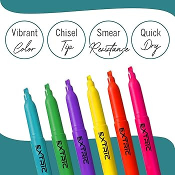 Amazon Basics Highlighters, Fluorescent Ink, Chisel Tip, Ass... | Amazon (US)